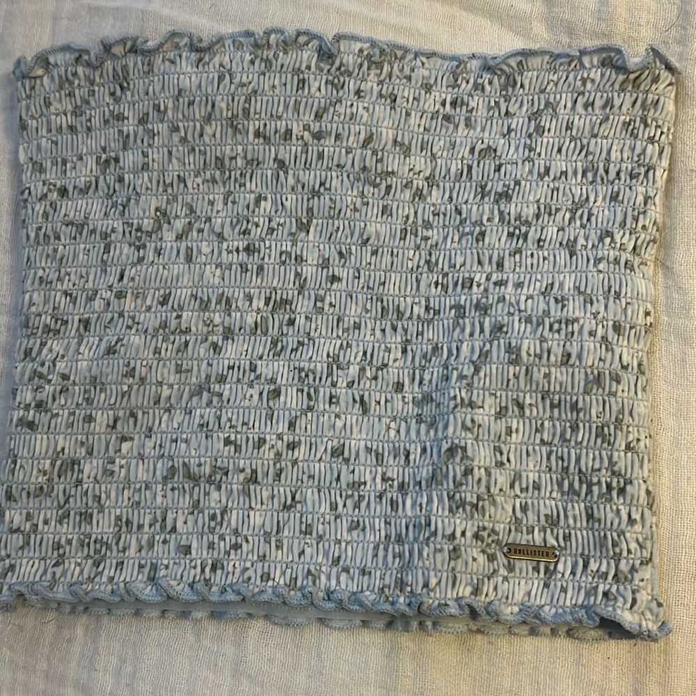 Hollister floral light blue tube top